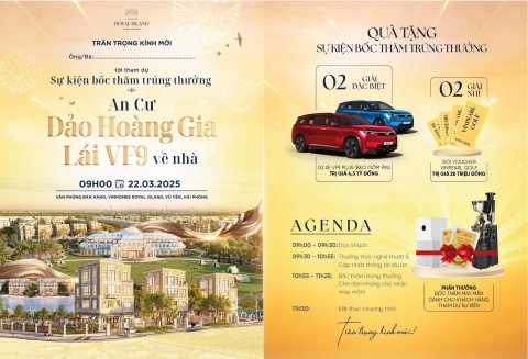 Bốc thăm trúng thưởng 2 xe VF9 Vinhomes Royal Island